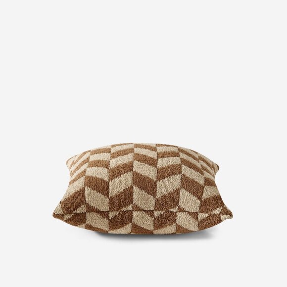 New Sunday Citizen Chevron Throw Pillow in Chestnut/Biscotti - Picture 2 of 8